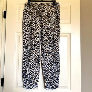 JCrew linen-cotton cropped taper leg pants